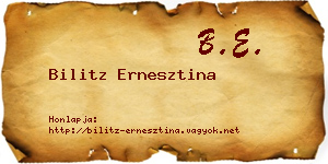 Bilitz Ernesztina névjegykártya